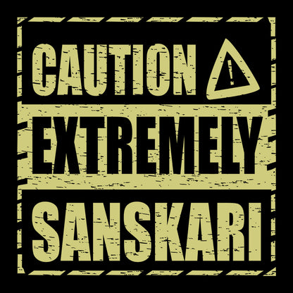 Caution Extremely Sanskaari Maroon T-Shirt