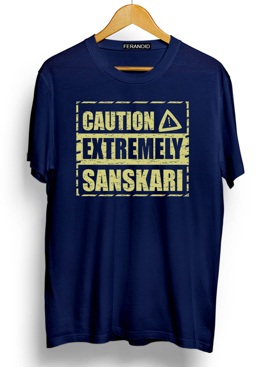 CAUTION EXTREMELY SANSKAARI BLUE T-SHIRT