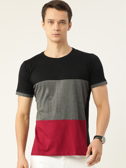 CB GREY MAROON T-SHIRTS