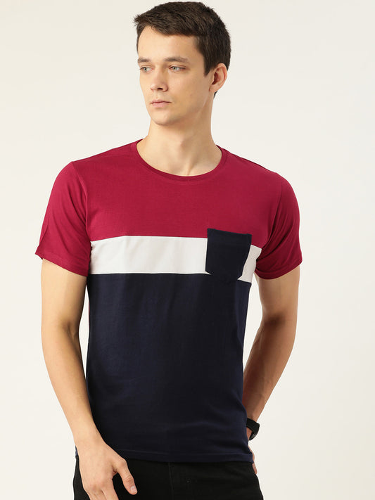 CB MAROON BLUE T-SHIRT