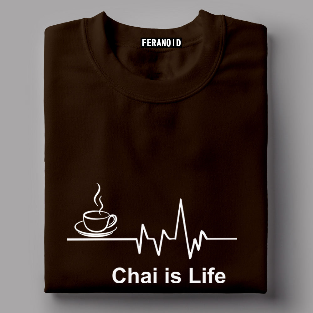 CHAI IS LIFE BLACK T-SHIRT