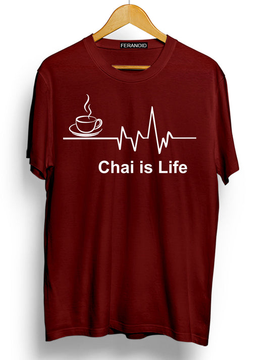 Chai Is Life Maroon T-Shirt