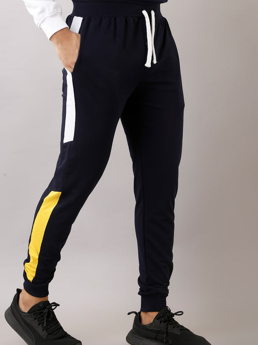 COLOR BLOCK BLUE YELLOW TRACK PANTS