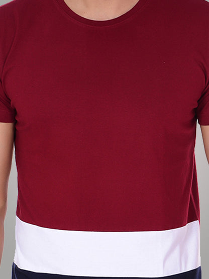 Color Block Half Sleeves T-Shirt