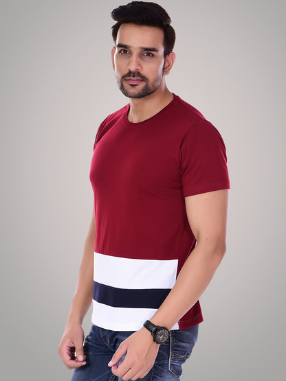 Color Block Half Sleeves T-Shirt