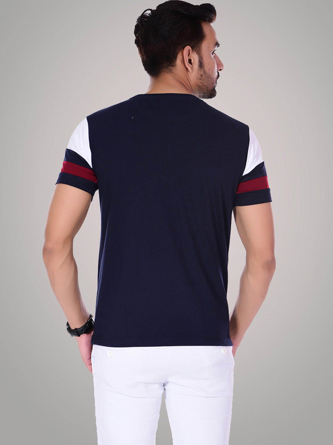 Color Block Half Sleeves T-Shirt