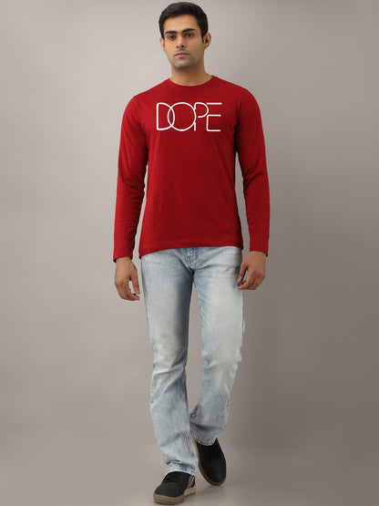 Dope Maroon Full Sleeves T-Shirt