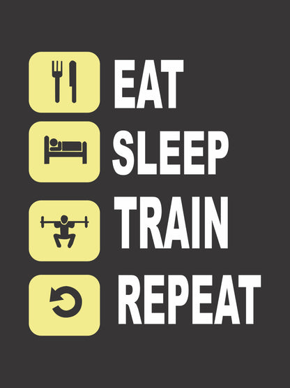 Eat Sleep Train Repeat Grey T-Shirt