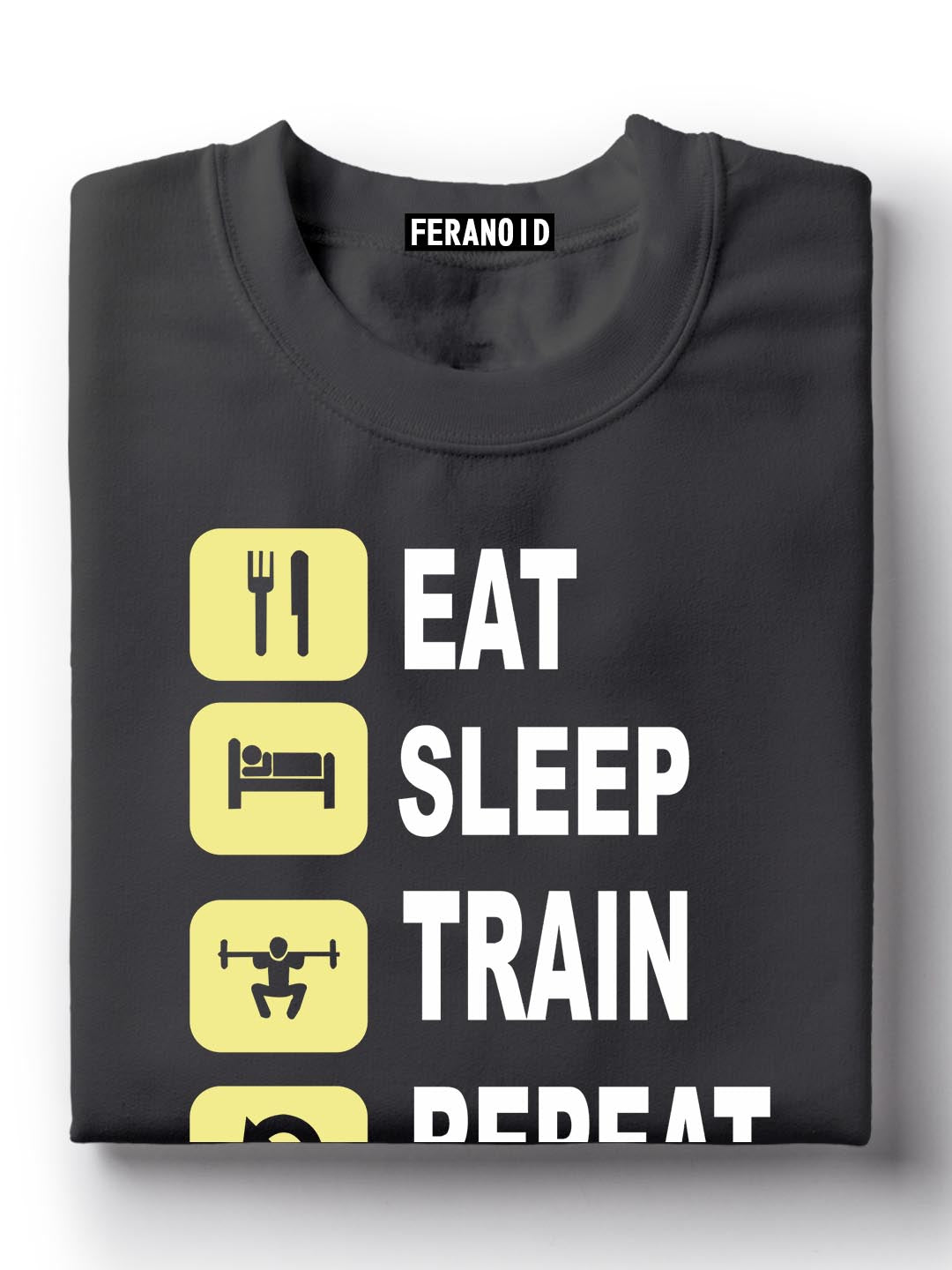 Eat Sleep Train Repeat Grey T-Shirt