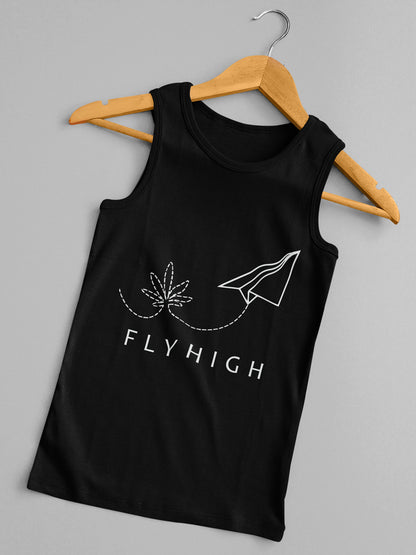 FLY HIGH BLACK SLEEVELESS T-SHIRT