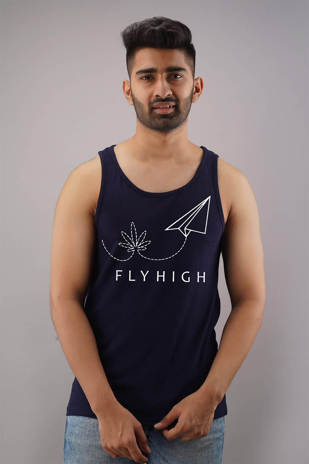 Fly High Black Sleeveless T-Shirt