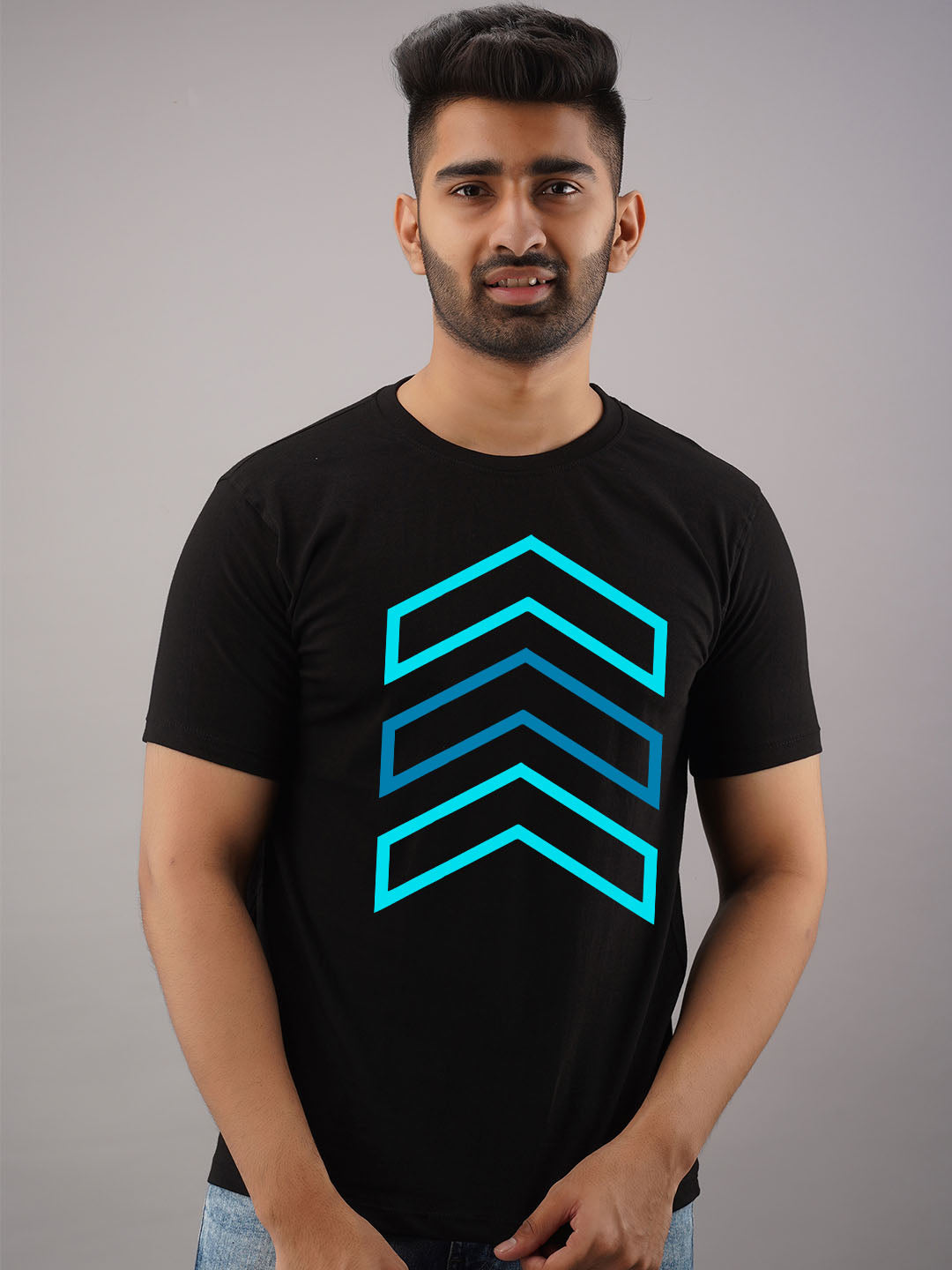 Geometric Line Black T-Shirt