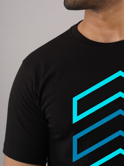 Geometric Line Black T-Shirt