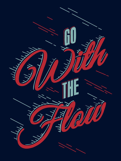 GO WITH THE FLOW BLACK T-SHIRT