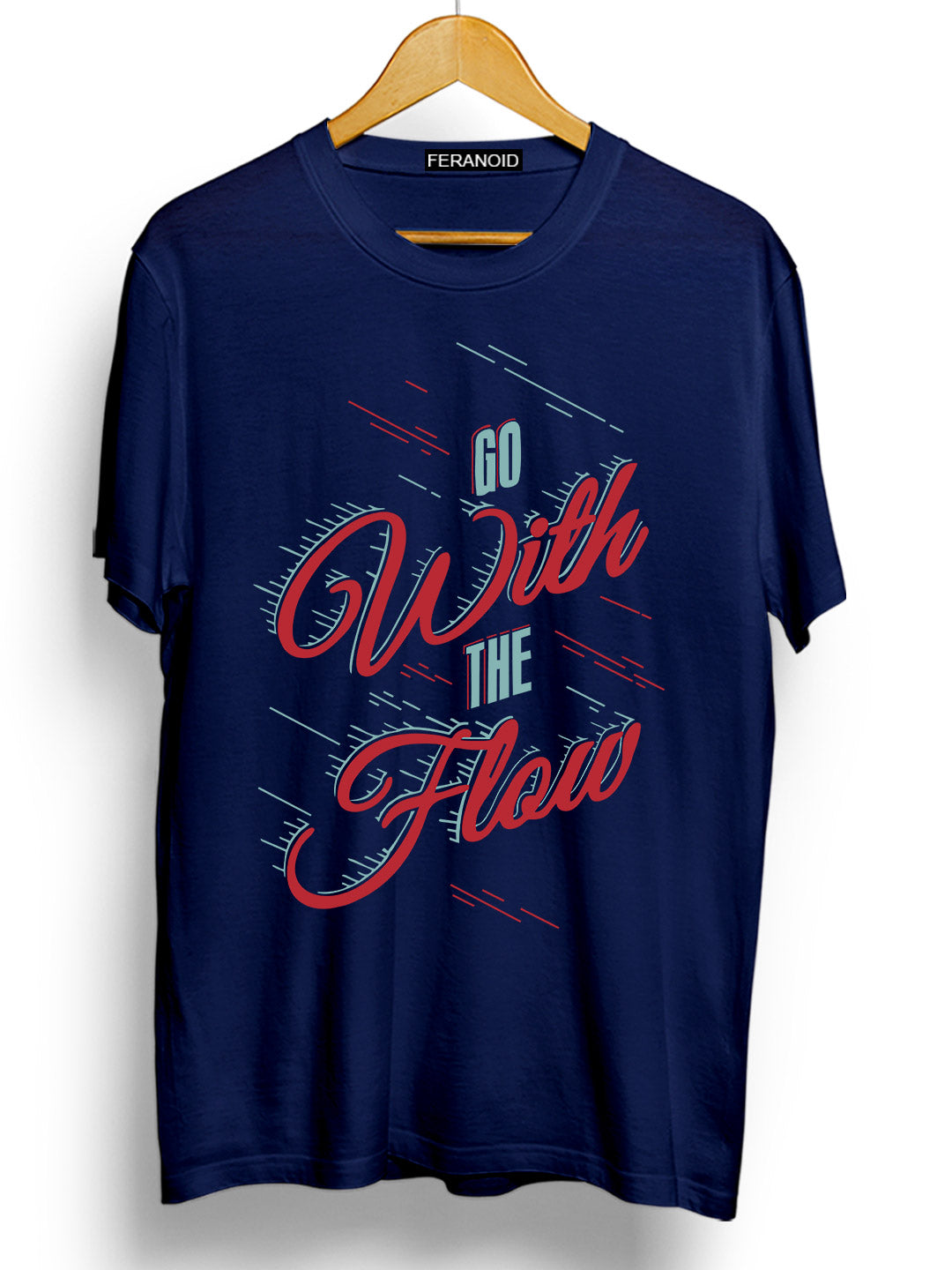 GO WITH THE  FLOW BLUE T-SHIRT