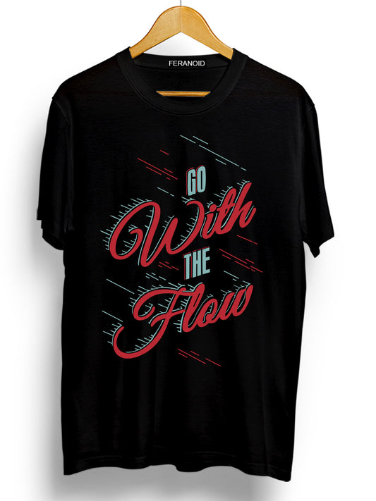 GO WITH THE FLOW BLACK T-SHIRT