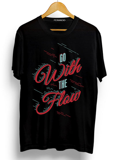 GO WITH THE FLOW BLACK T-SHIRT