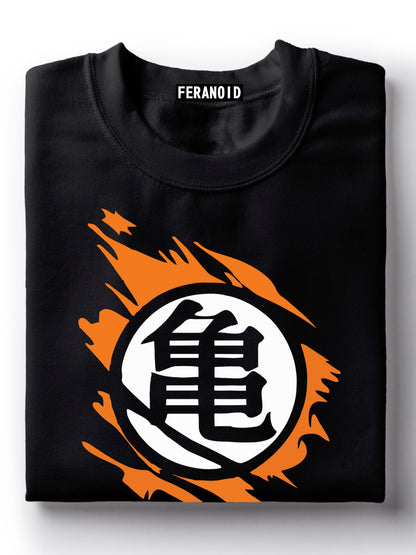 Goku Kame Symbol Black Half Sleeve T-Shirt