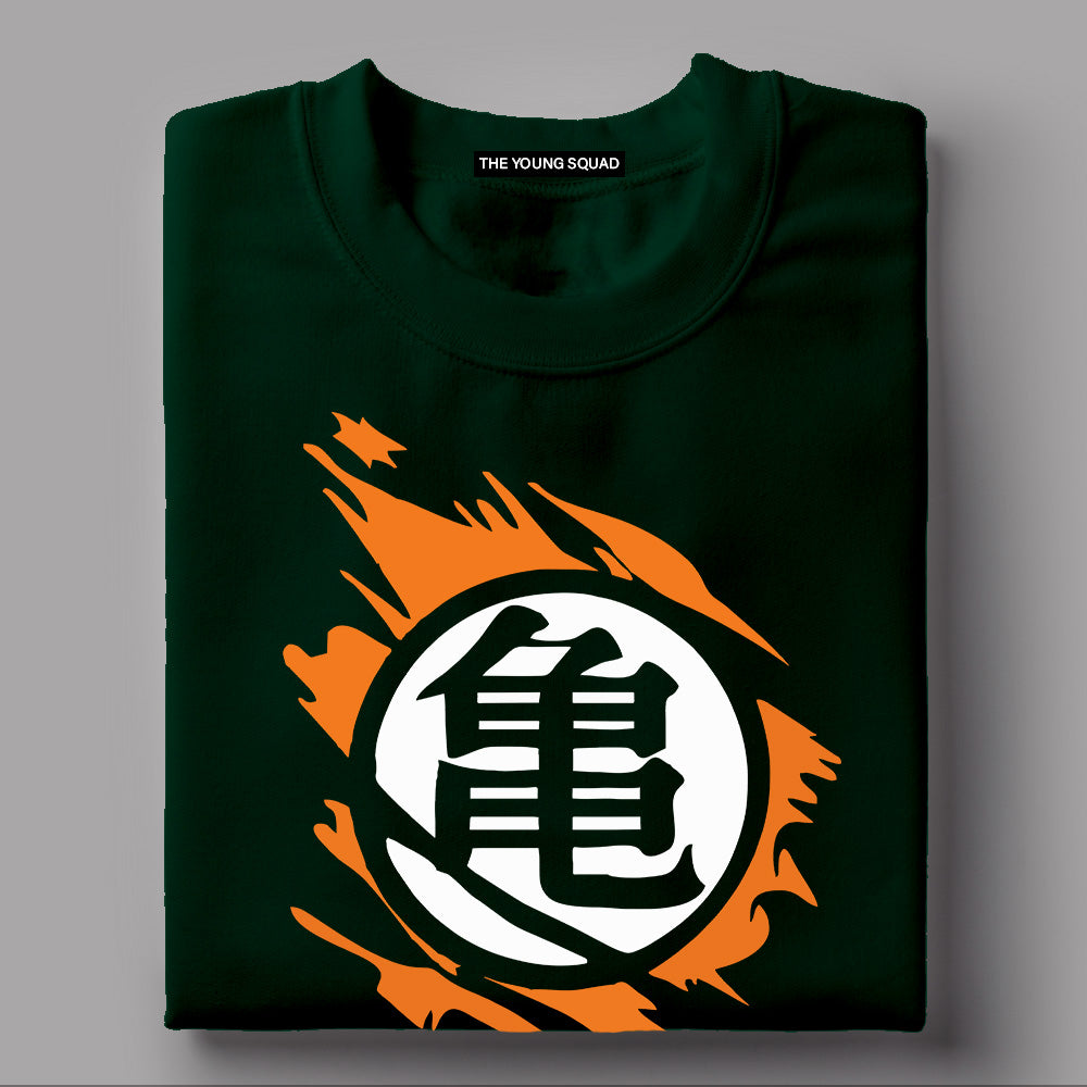 Goku Kame Symbol Black Half Sleeve T-Shirt