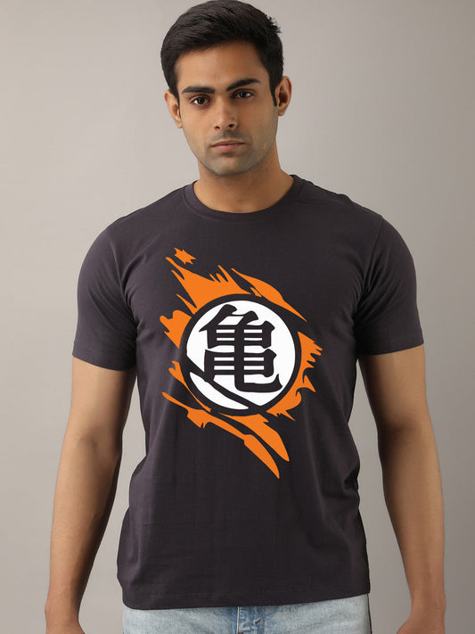 Goku Kame Symbol Black Half Sleeve T-Shirt