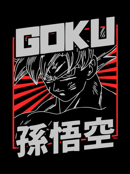 Goku Red Rising Sun Green T-Shirt