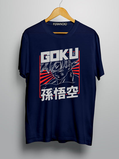 Goku Red Rising Sun Green T-Shirt