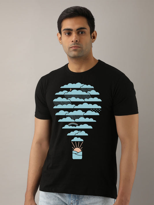 HOT AIR BALLOON BLACK TSHIRT