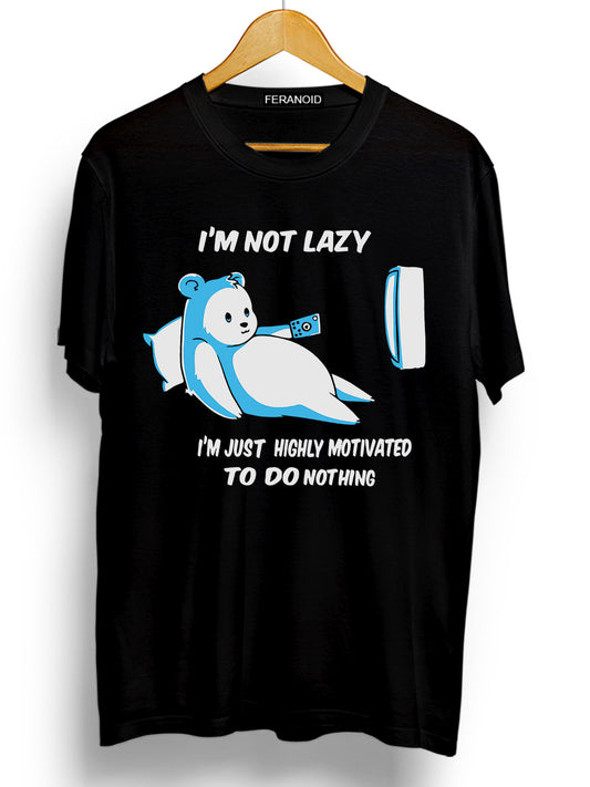 I AM NOT LAZY BLACK T-SHIRT