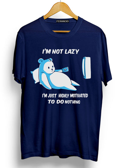 I AM NOT LAZY BLUE T-SHIRT