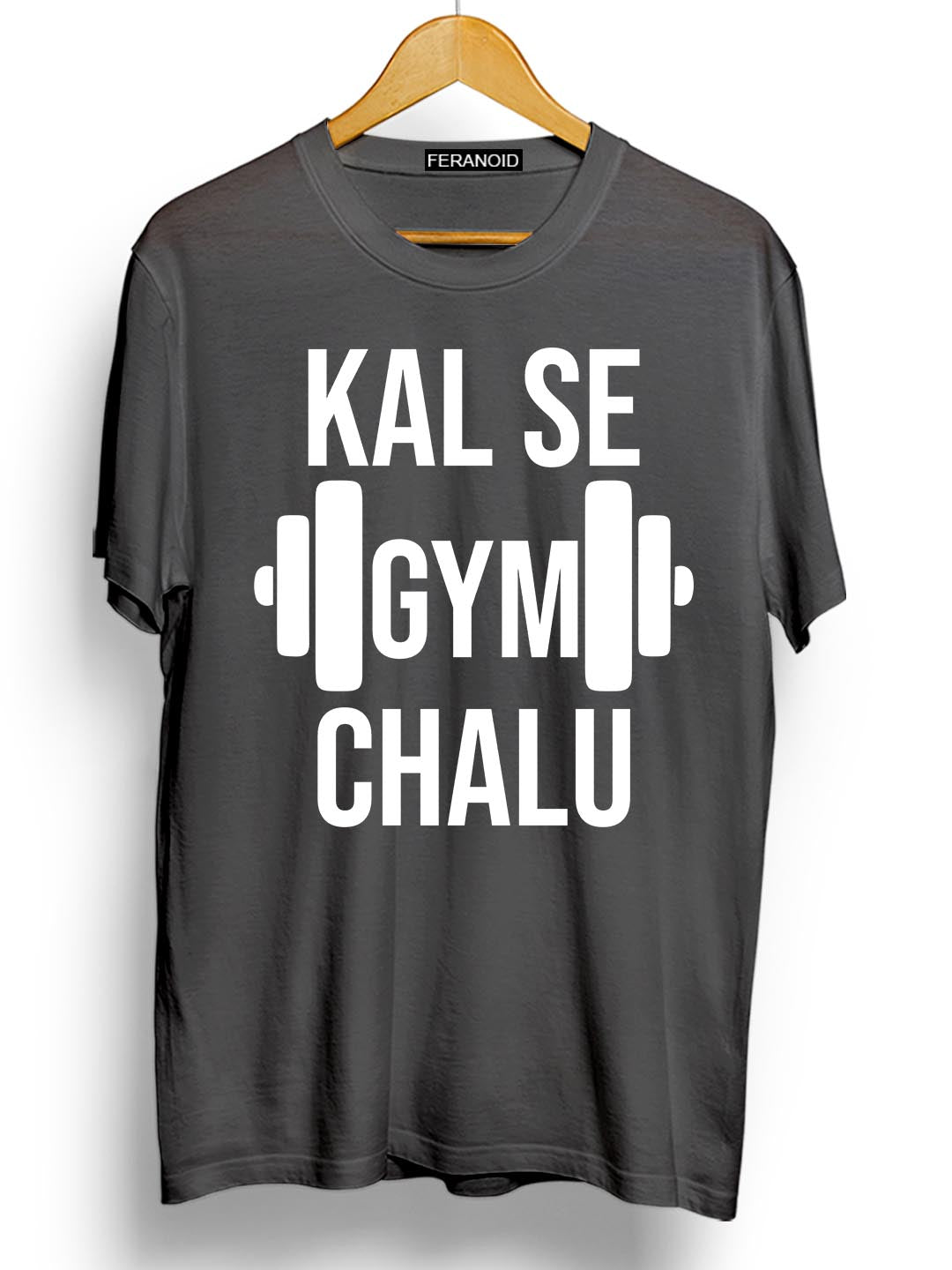 KAL SE GYM CHALU GREY T-SHIRT