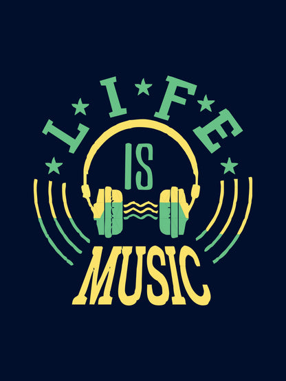 LIFE IS MUSIC HEADPHONE T-SHIRT