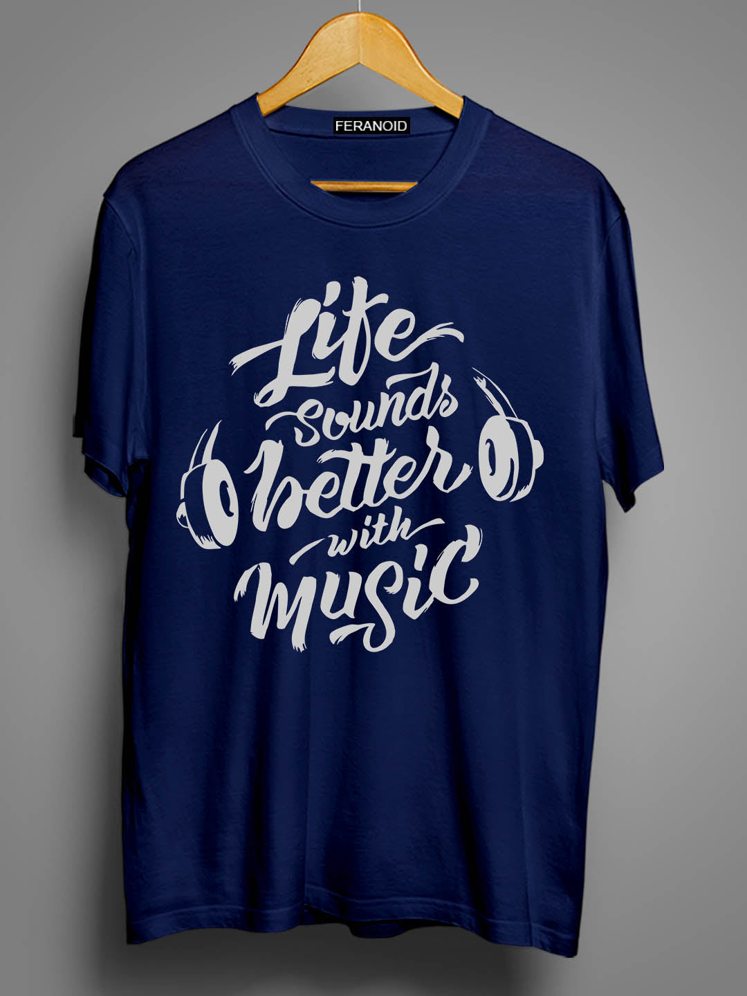 LIFE SOUNDS BETTER WITH MUSIC BLUE T-SHIRT