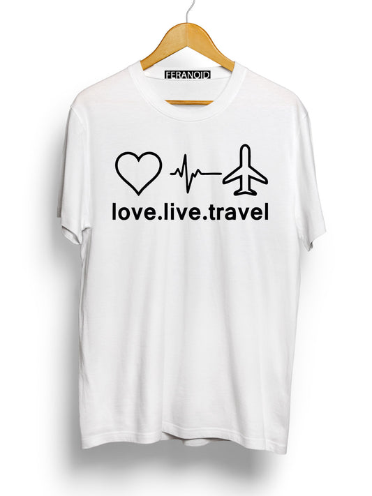 LOVE LIVE TRAVEL WHITE T-SHIRT