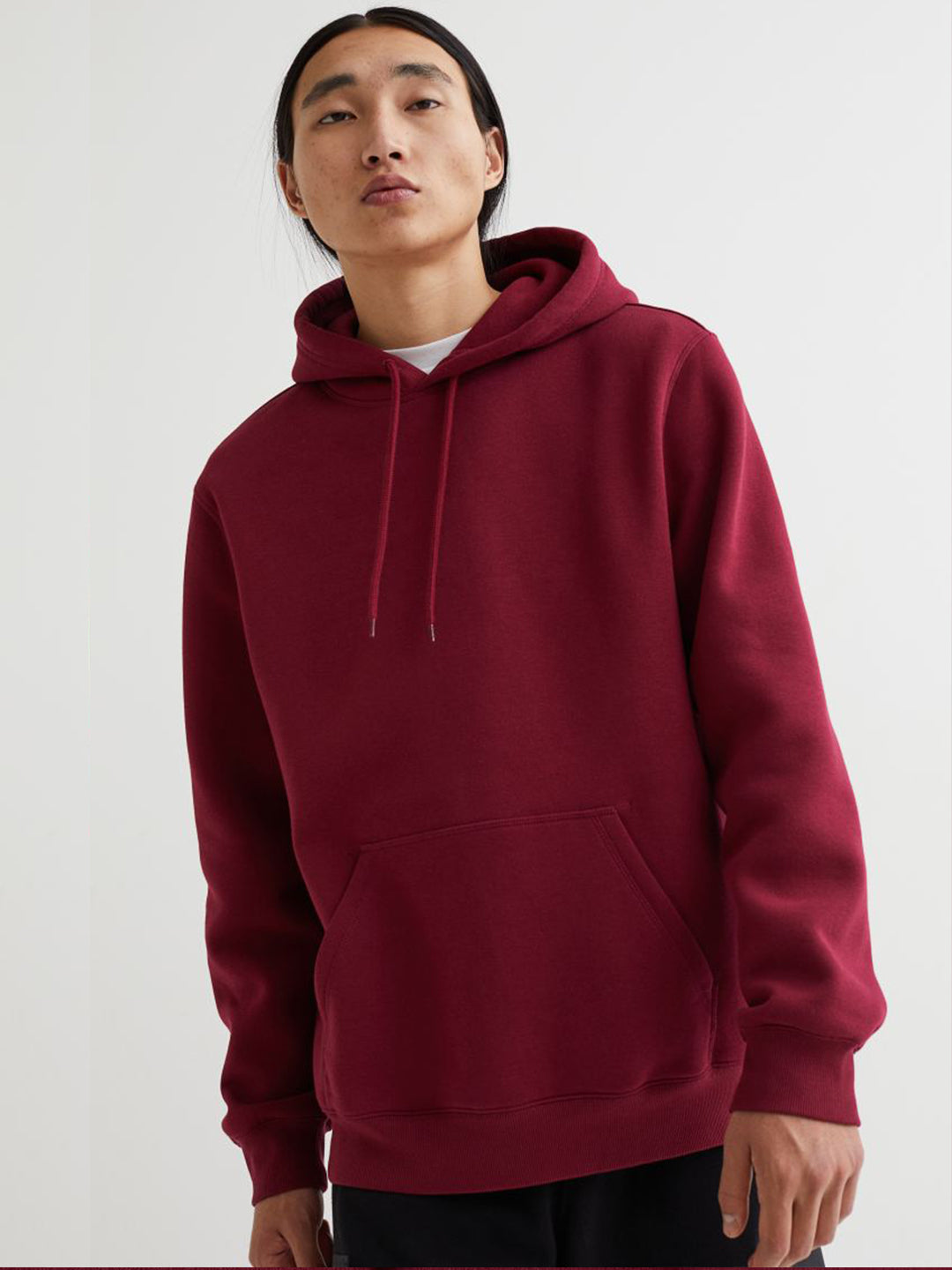 MAROON SOLID HOODIE SWEATSHIRT