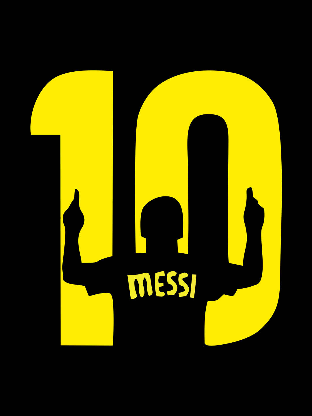 Messi 10 Black T-Shirt