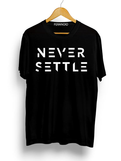 Never Settle Black T-Shirt