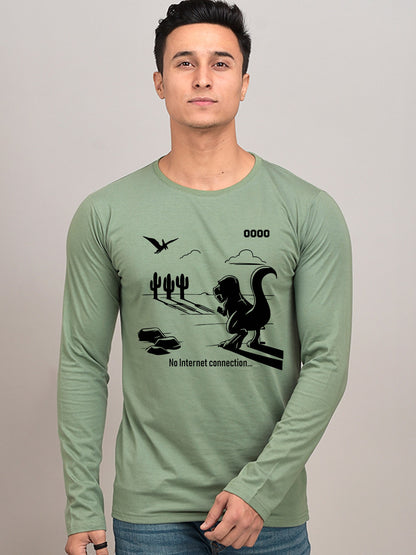 No Internet Yellow Full Sleeves T-Shirt