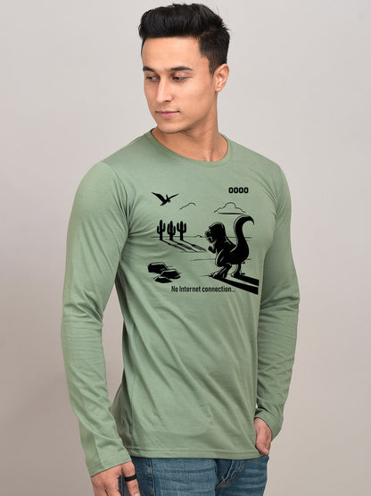 No Internet Yellow Full Sleeves T-Shirt