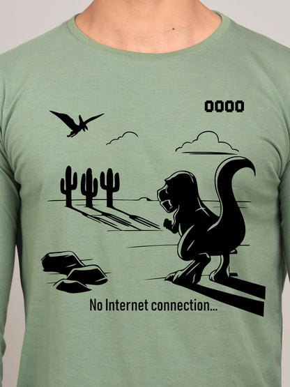 No Internet Yellow Full Sleeves T-Shirt