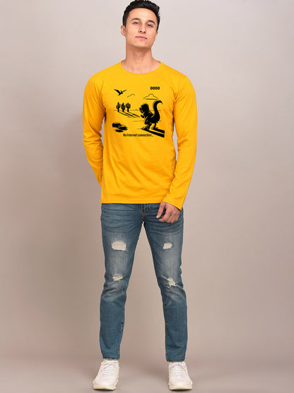 No Internet Yellow Full Sleeves T-Shirt