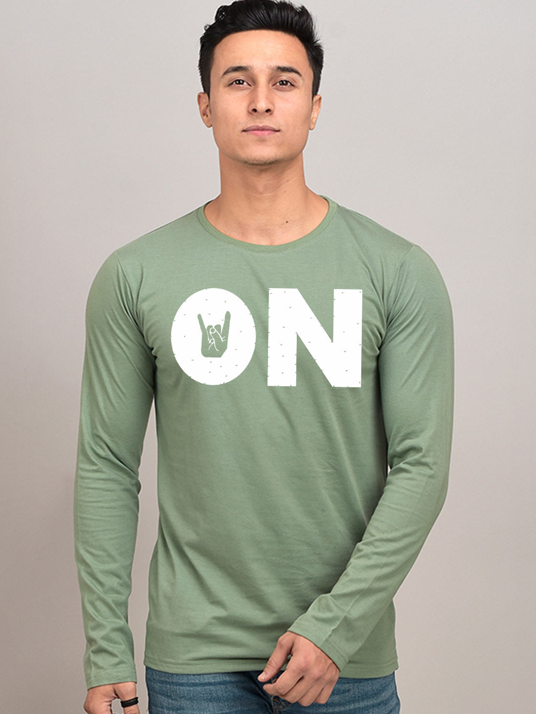 On Yellow Full Sleeves T-Shirt