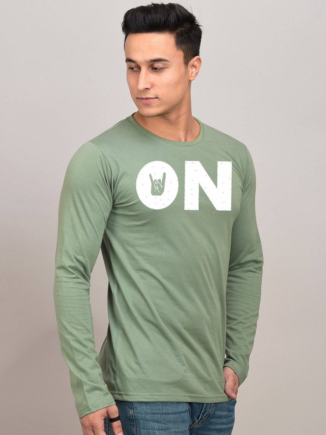 On Yellow Full Sleeves T-Shirt