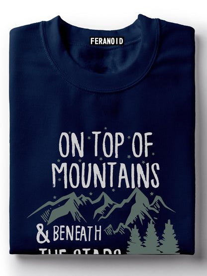 On Top Of The Mountains Blue T-Shirt