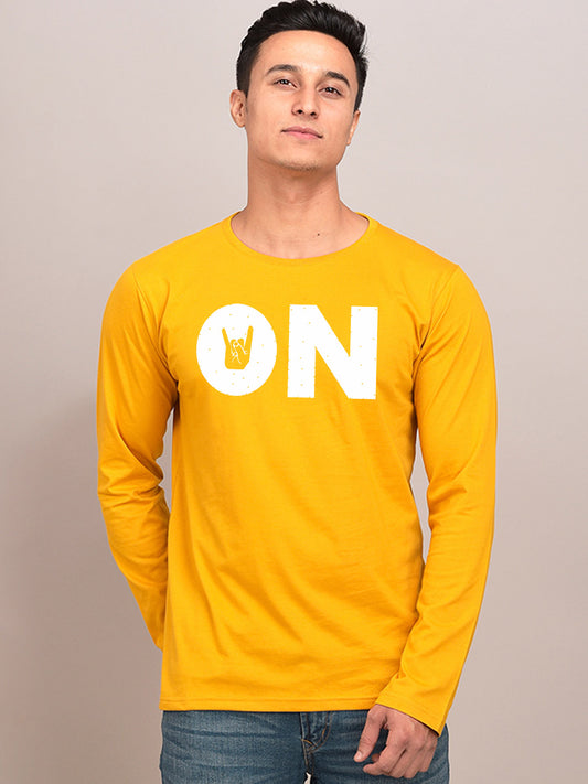 On Yellow Full Sleeves T-Shirt