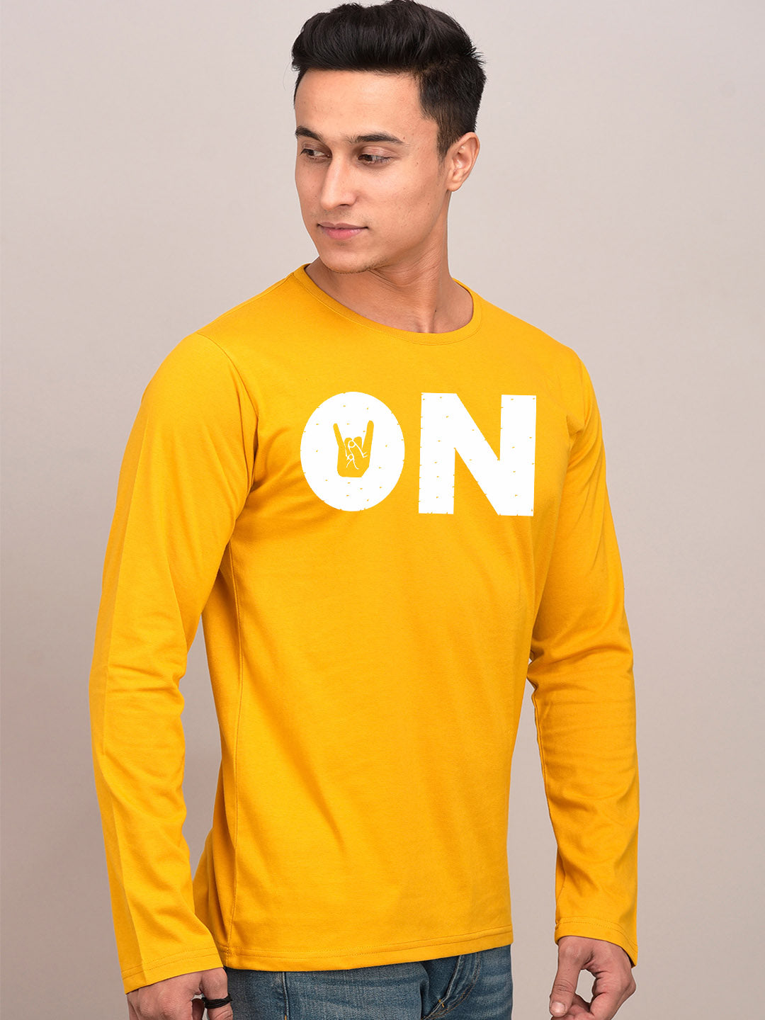 On Yellow Full Sleeves T-Shirt