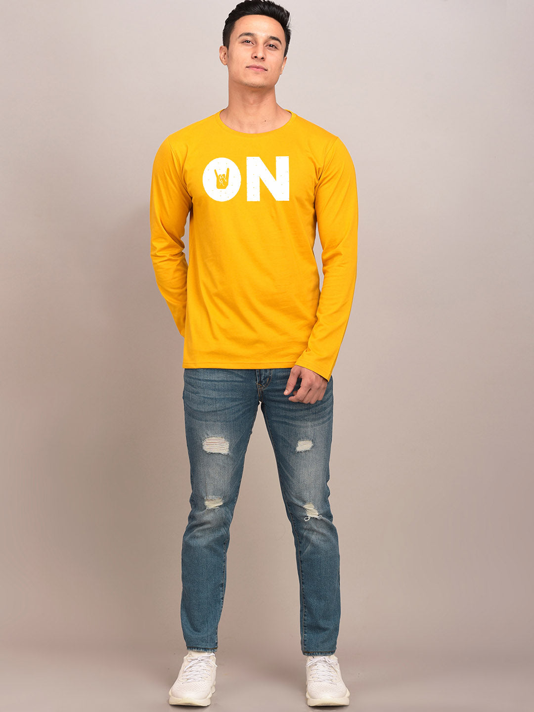 On Yellow Full Sleeves T-Shirt