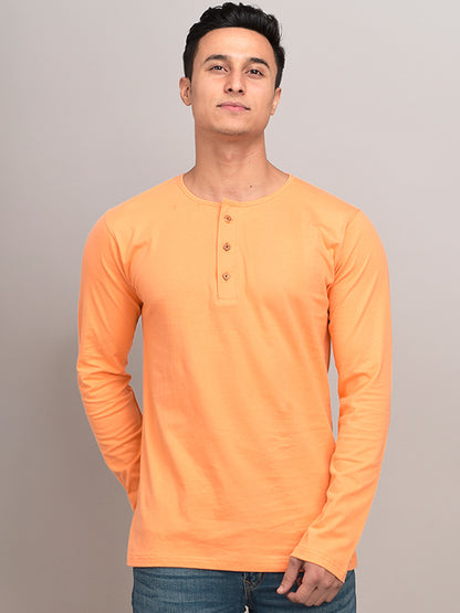 PACK OF 2 PLAIN GREY AND PEACH FULL SLEEVES HENLEY