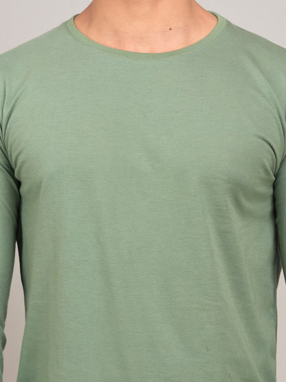 PACK OF 2 PLAIN LIGHT GREEN AND BROWN FULL SLEEVES T-SHIRTS