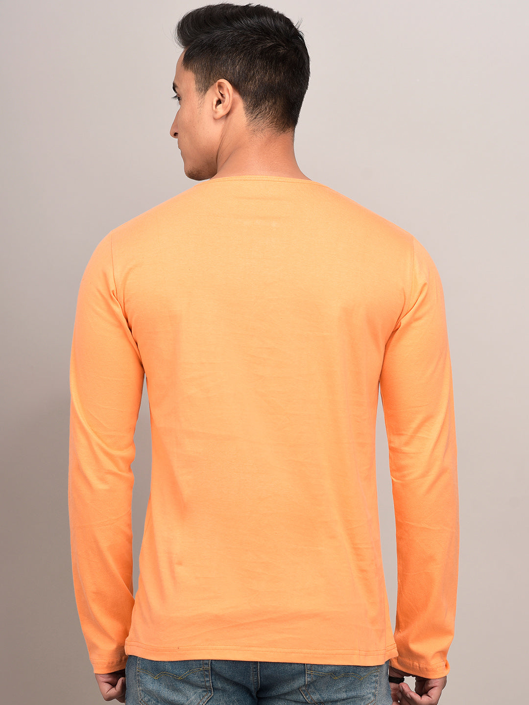 PACK OF 3 PLAINS PEACH AQUABLUE YELLOW FULL SLEEVES HENLEY
