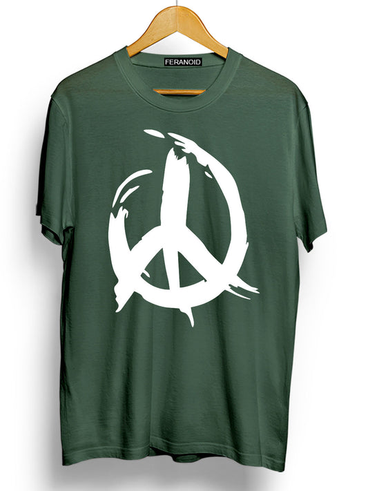 Peace White Light Green T-Shirt